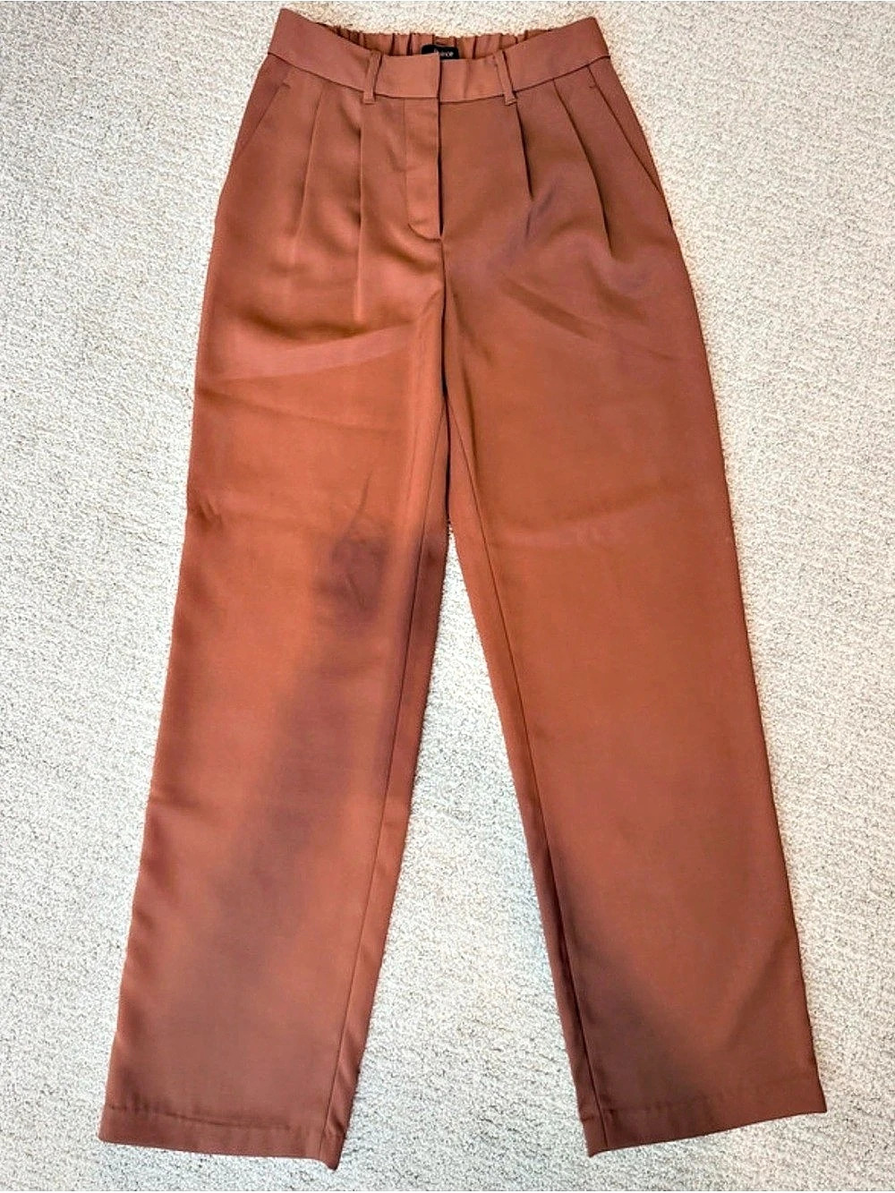 Quince Pleated Wide Leg Trousers Rust Brown NWT